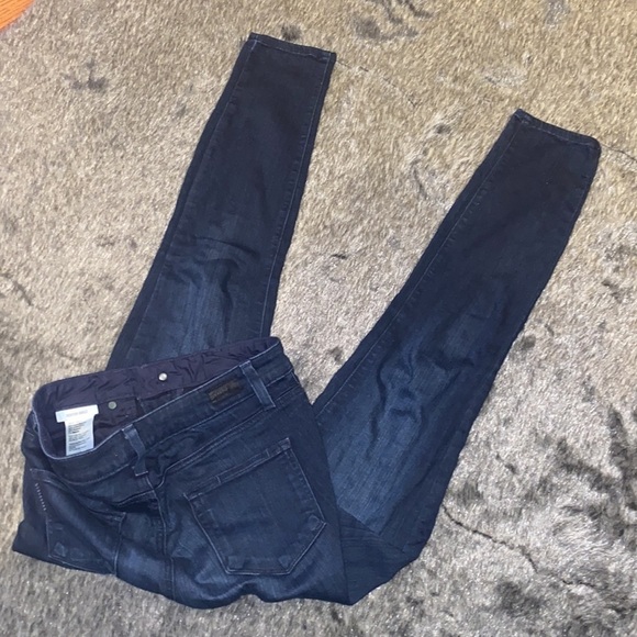 Paige HOXTON Ankle dark  blue wash denim jeans Sz 26 - Picture 7 of 15